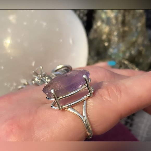 Amethyst citrine stunning sterling silver ring - Picture 11 of 14